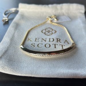 Kendra Scott Ott adjustable gold bracelet with white CZ